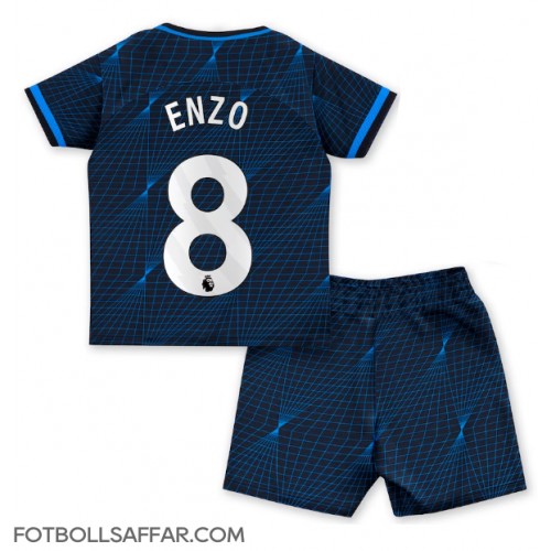 Chelsea Enzo Fernandez #8 Bortadräkt Barn 2023-24 Kortärmad (+ Korta byxor)